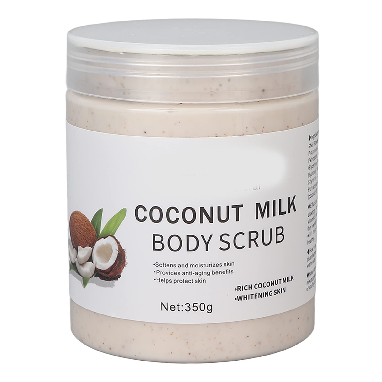 Exfoliating Body Scrub Cream with Coconut Oil - 350g Deep Cleansing & Hydrating Skin Care for Smooth, Soft Skin | Perfect for Shower, Spa & Post-Workout Refreshment