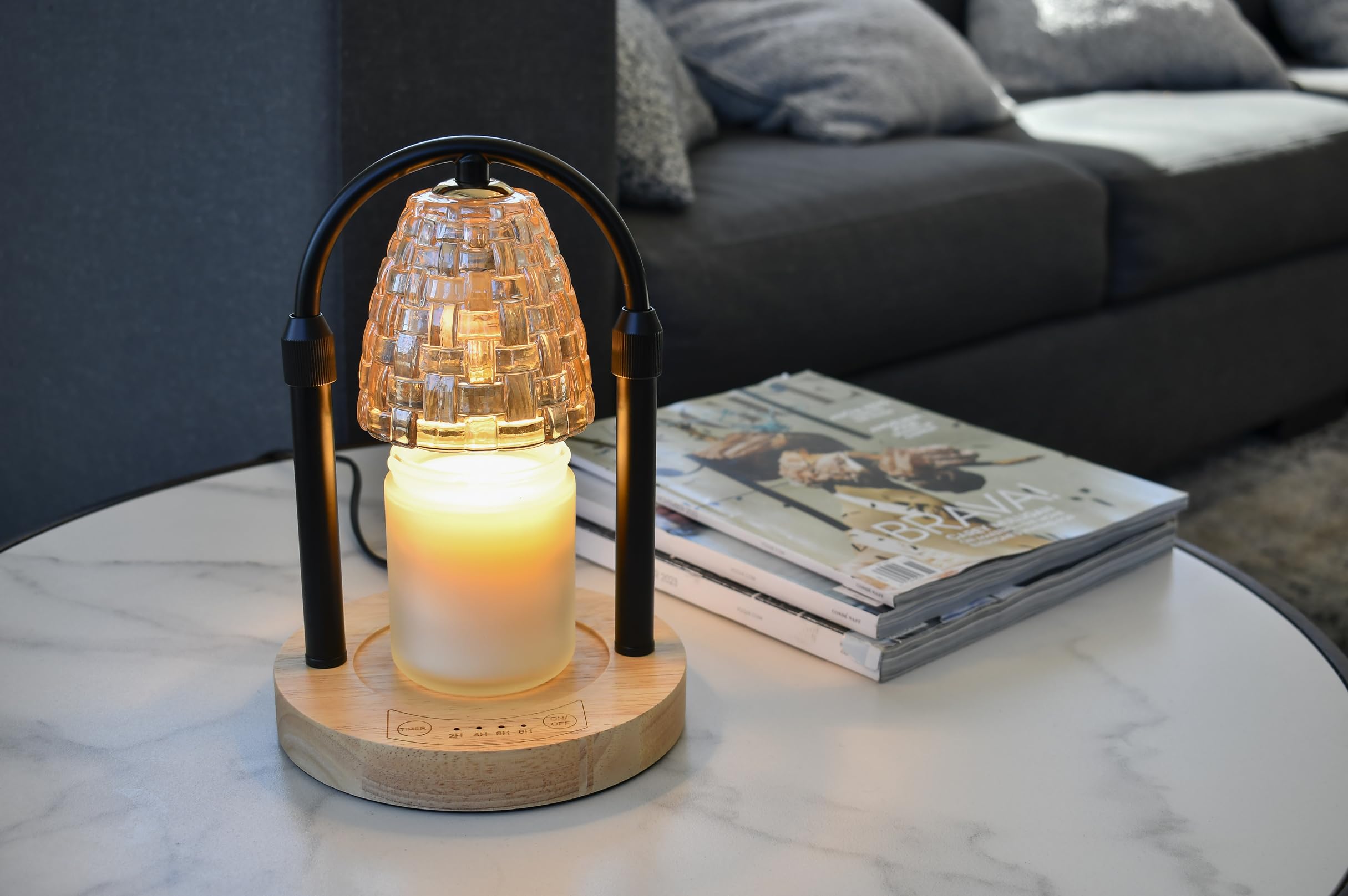 AYL Candle Warmer Lamp with Timer - Electric Wax Warmer for Wax Melts & Jar Candles - Adjustable Brightness & Height - Home Decor Gift for Women - Perfect for Bedroom, Living Room & Office Aromatherapy