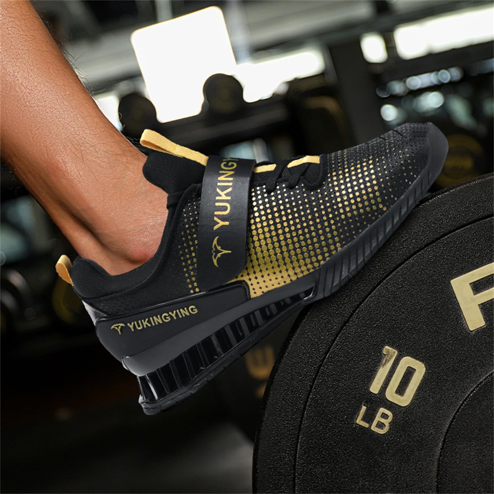 GERRIT Non-Slip Weightlifting Shoes for Men & Women - Powerlifting, Deadlifting & Crossfit Training Shoes with Strap & Lace-Up Design - Perfect for Gym Workouts, Squats, and Indoor Fitness Training