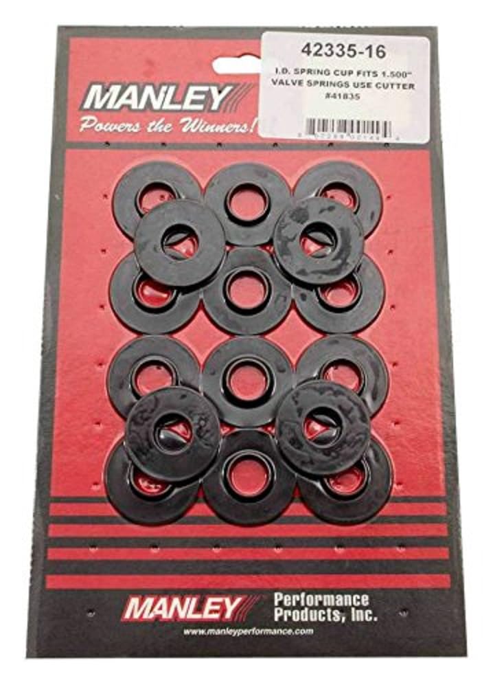 Manley 42379-16 Performance Engine Valve Spring Cup - High Strength Steel Valve Retainer for Small Block Chevy, Ford, Mopar - Perfect for Racing, Engine Rebuilds & High Performance Upgrades