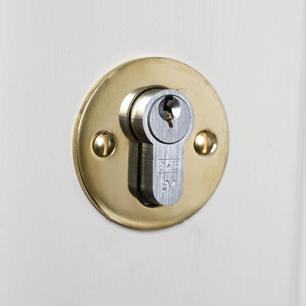Polished Brass Euro Escutcheon - Premium Door Plate for European Style Doors | Elegant Home & Commercial Decoration | Perfect for Bathroom, Bedroom & Entryway Hardware