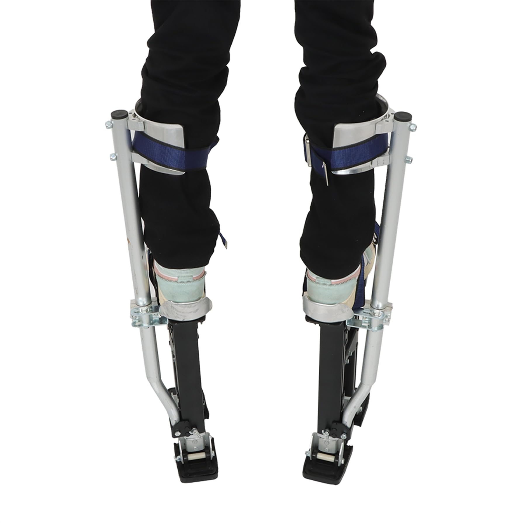 Adjustable Aluminum Drywall Stilts 15-23 Inch - Professional Height-Adjustable Stilts for Painting, Cleaning & High Place Work - Lightweight & Durable Construction (Black) - Perfect for Construction, Maintenance & Ceiling Repairs