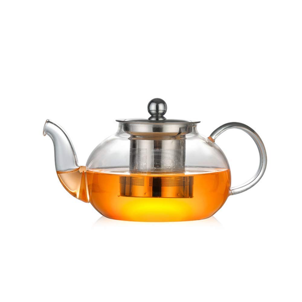 Premium Glass Teapot with Infuser - 1200ml Capacity, Includes 6 Small Glass Cups (120ml Each) - Perfect for Loose Leaf Tea, Herbal Tea & Iced Tea - Ideal for Home, Office & Tea Party Use