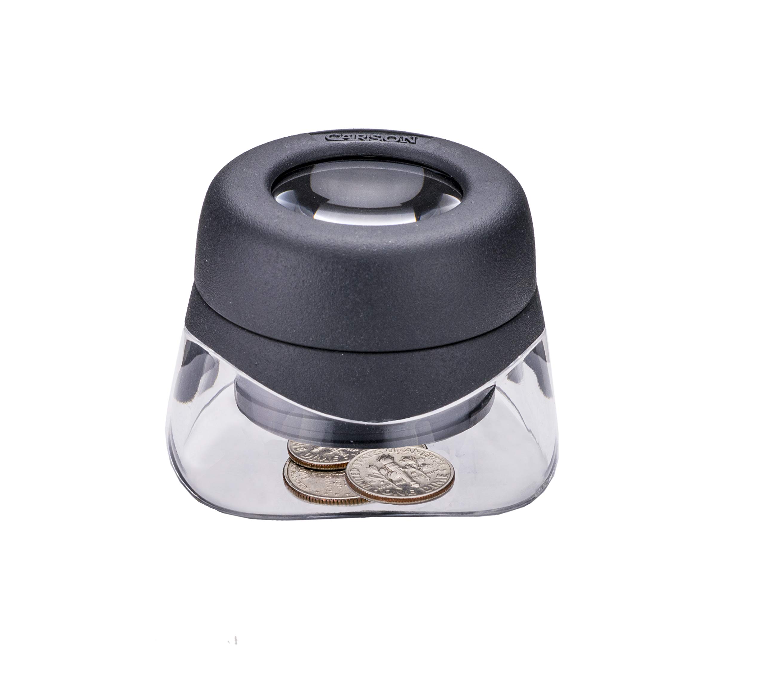 Carson VersaLoupe 10x Magnifying Glass with Stand - 1.0 Inch Jewelry Loupe for Coins, Stamps, Gems, Photography & Hobby Use - Professional Grade Magnifier Set of 10 (LH-30MU) - Perfect for Jewelers, Collectors, Watch Repair & Close-Up Photography