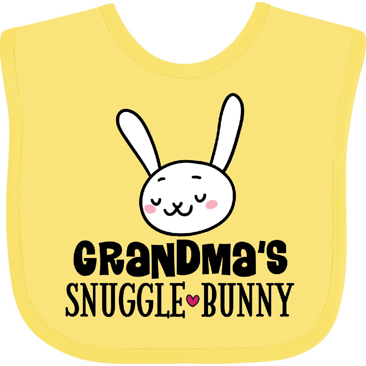 Inktastic Grandma Snuggle Bunny Easter Baby Bib - Soft Cotton Feeding Bib for Infants & Toddlers - Perfect for Easter Outfits, Holiday Photos & Family Gatherings