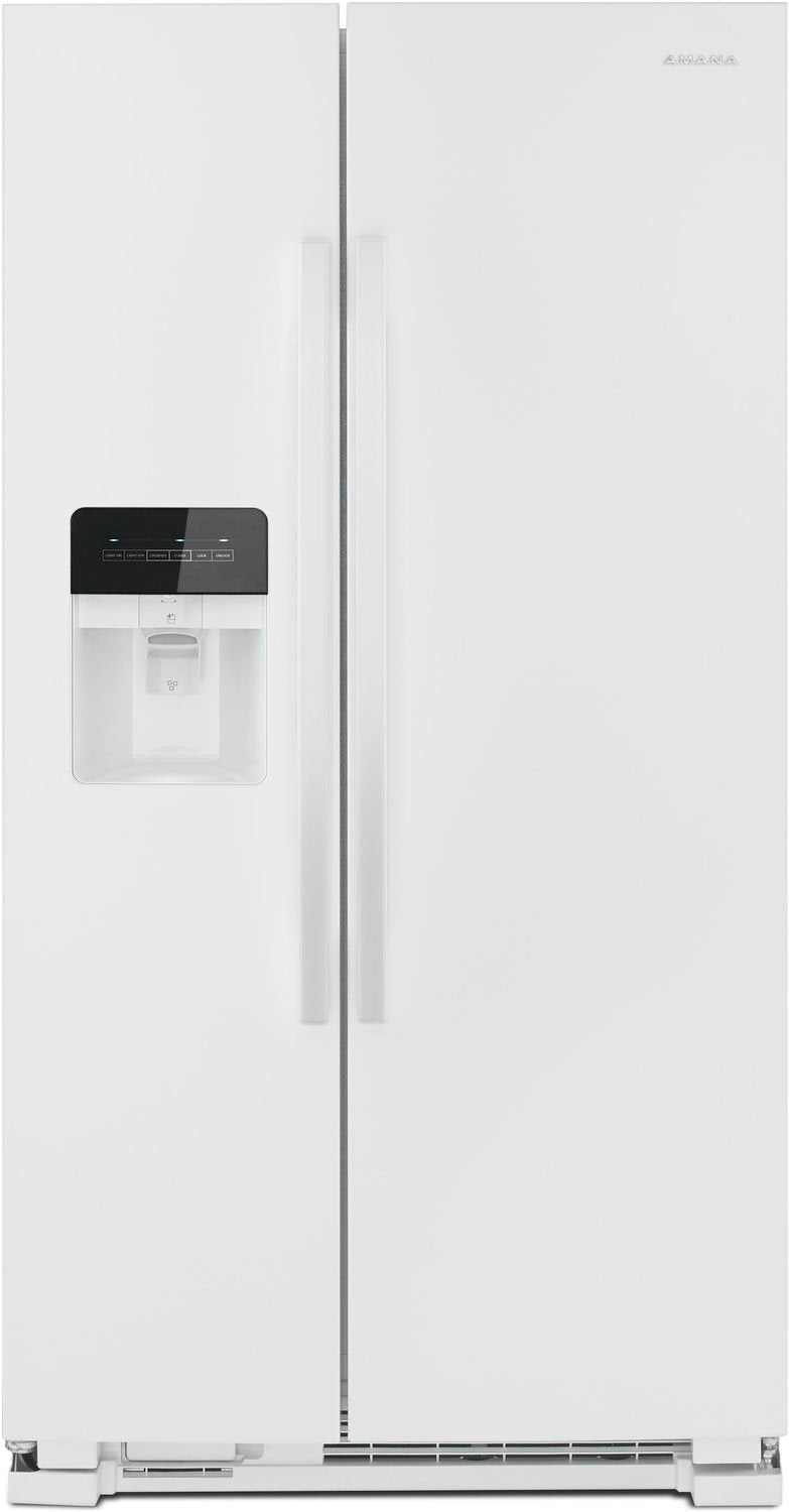 Amana 21.4 Cu. Ft. White Side by Side Refrigerator ASI2175GRW - Energy Efficient Kitchen Appliance for Home & Restaurant Use