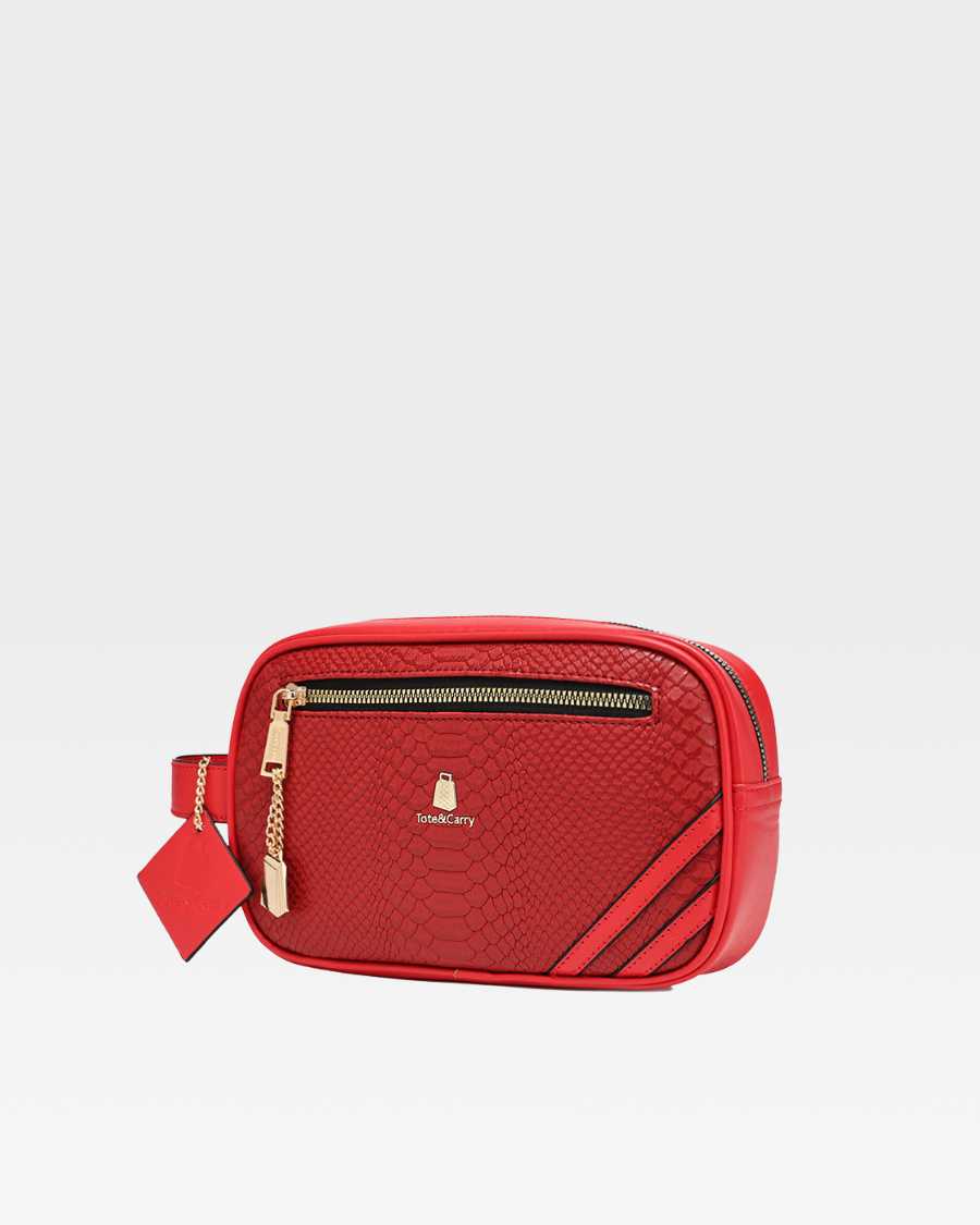 **Apollo 1 Waterproof Travel Toiletry Bag for Men & Women - Red Cosmetic Organizer for Bathroom, Gym, Camping & Air Travel**