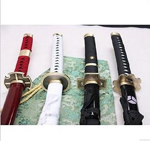 Japanese Anime ONE Piece Roronoa Zoro Sword Brush HAMON Blades - 41.1 Inch Replica Katana Set (Choose Any 3 of 4) - Perfect for Cosplay, Collection & Anime Decor