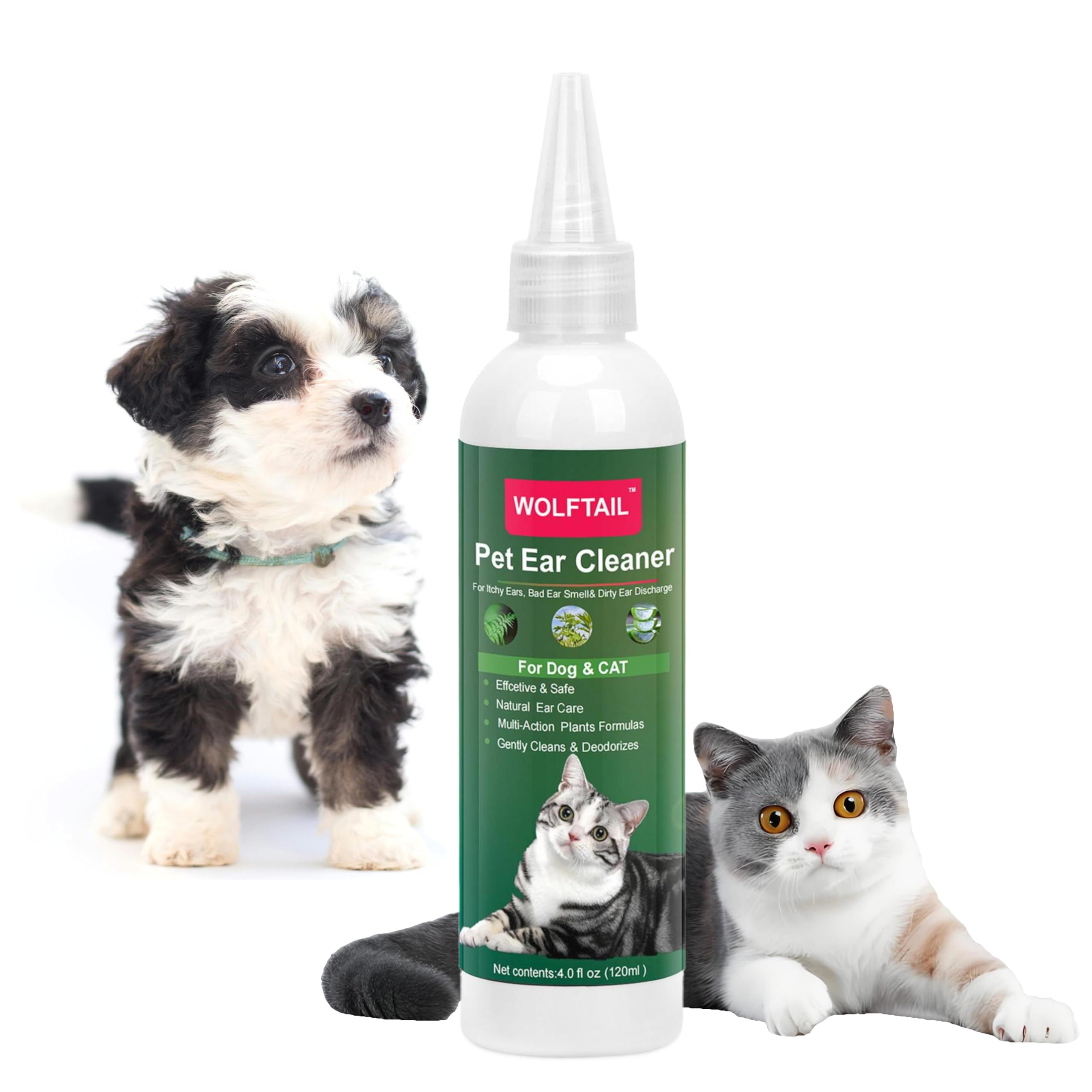 Gentle Dog & Cat Ear Cleaner Solution - Soothes Itching, Reduces Inflammation, Removes Wax & Odor - 4 Fl oz - Perfect for Regular Pet Ear Care & Grooming Routine