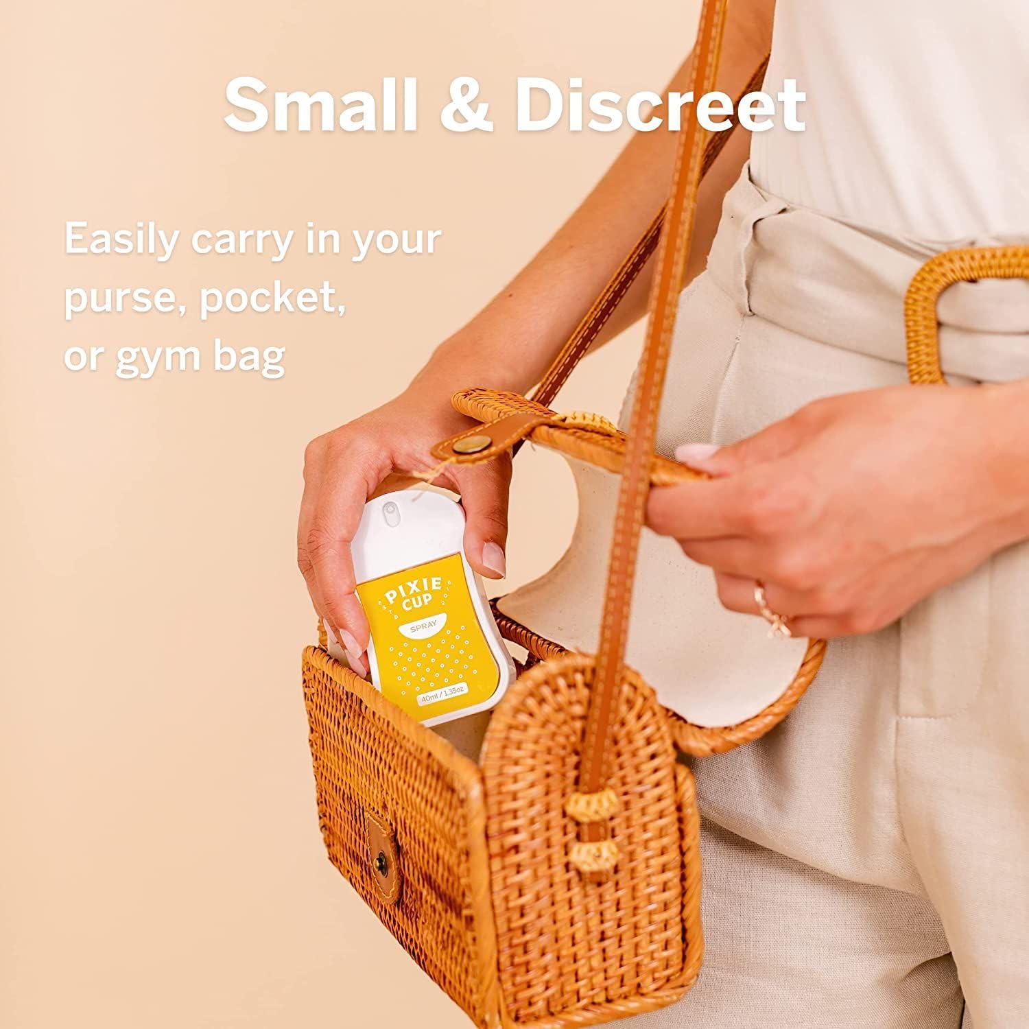 Pixie Hand Sanitizer Spray - 100% Hypoallergenic & Plant-Based Alcohol-Free Sanitizer - Travel Size Sanitizing Spray for Hands, Menstrual Cups & Period Discs - Perfect for Home, Office, Gym & On-The-Go Hygiene