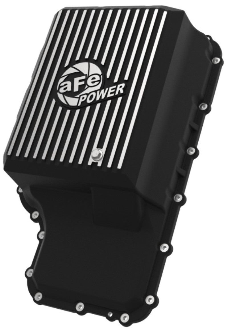 aFe 20-21 Ford Truck 10R140 Transmission Pan - Black POWER Street Series with Machined Fins | Heavy-Duty Performance Upgrade for Towing & Off-Road Adventures