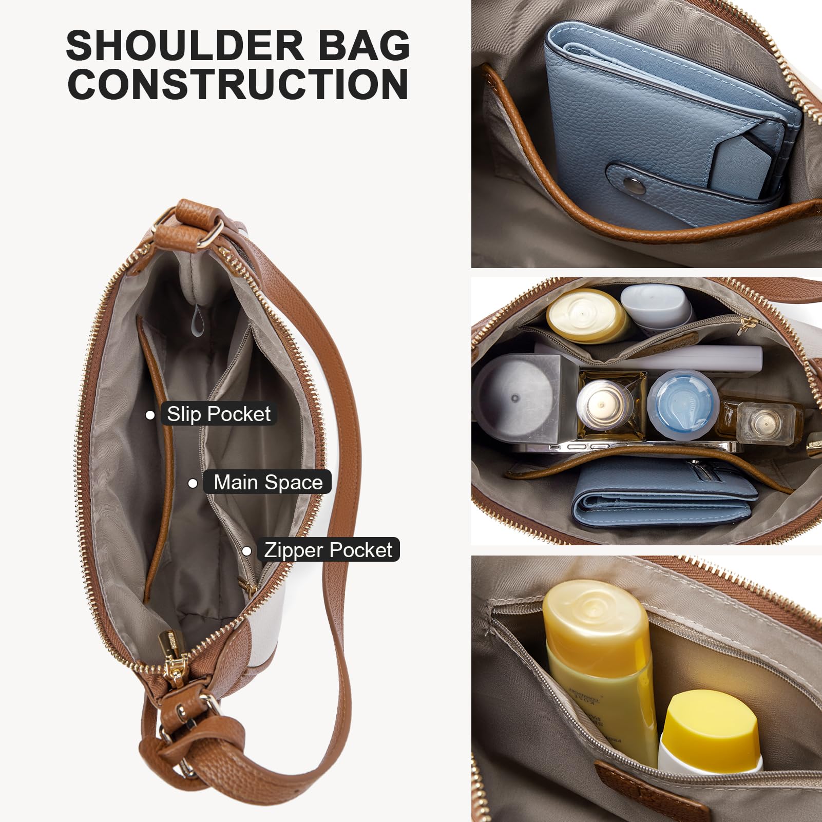 BOSTANTEN Small Crossbody Purse for Women - Trendy Crescent Shoulder Bag Hobo Handbag, Perfect for Daily Use, Travel & Evening Out