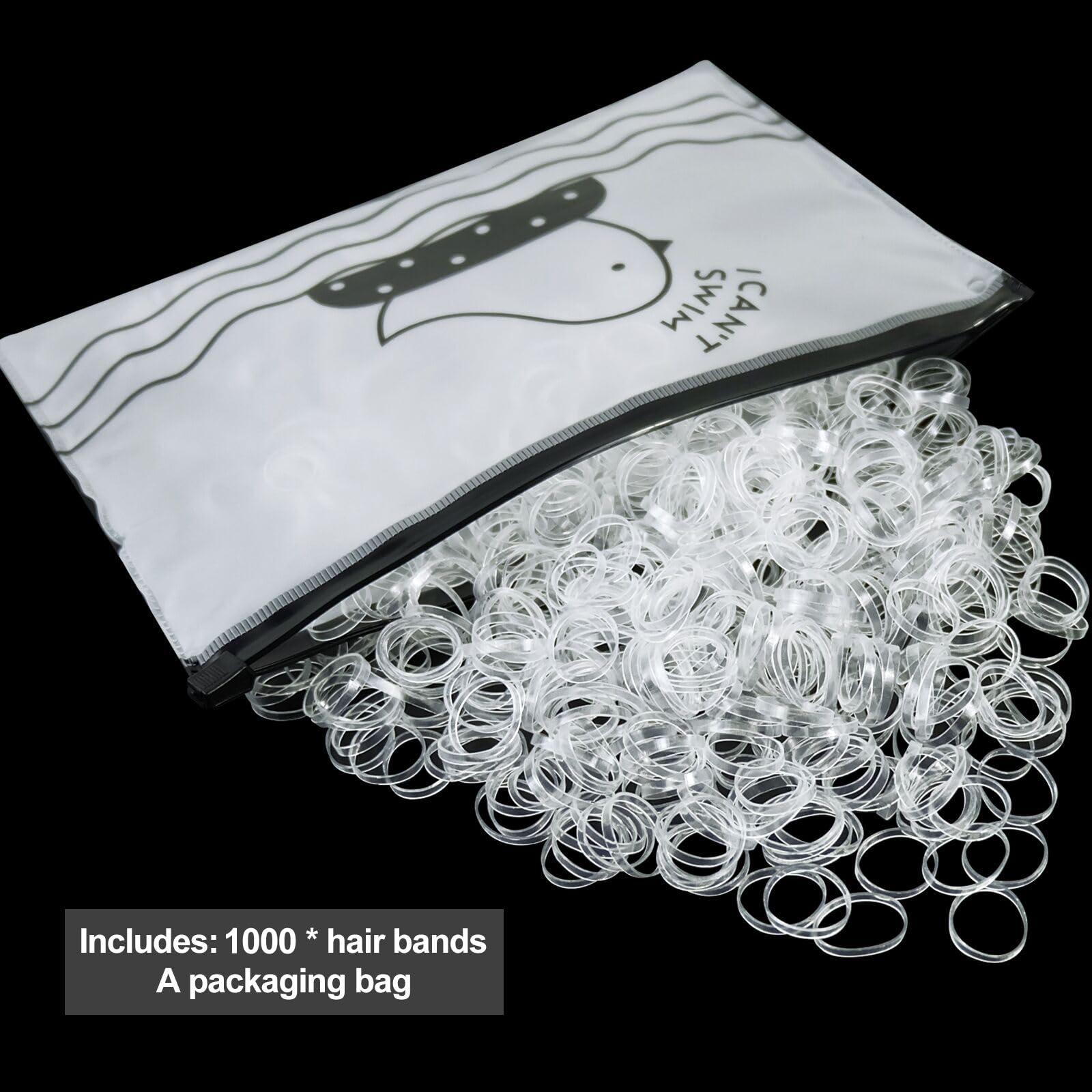1000pcs Clear Small Hair Elastics - Mini Transparent Rubber Bands for Kids Hair, Dreadlocks & Wedding Hairstyles | Perfect for Braiding, Ponytails & Hair Accessories