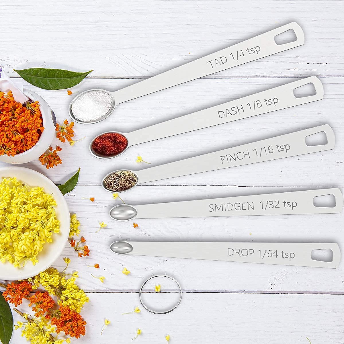 21-Piece Stainless Steel Measuring Cups and Spoons Set - Stackable Metal Measuring Cups & Spoons for Cooking, Baking, Kitchen - Includes 7 Cups, 9 Spoons, 5 Mini Spoons - Perfect for Home Chefs, Bakers & Meal Prep