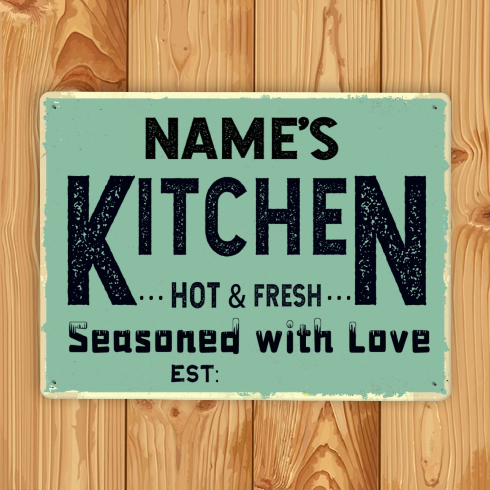 Custom Personalized Kitchen Signs - Metal Wall Decor for Home, Restaurant & Bar - Unique Gift for Cooking Enthusiasts - Perfect for Farmhouse, Rustic & Modern Kitchens