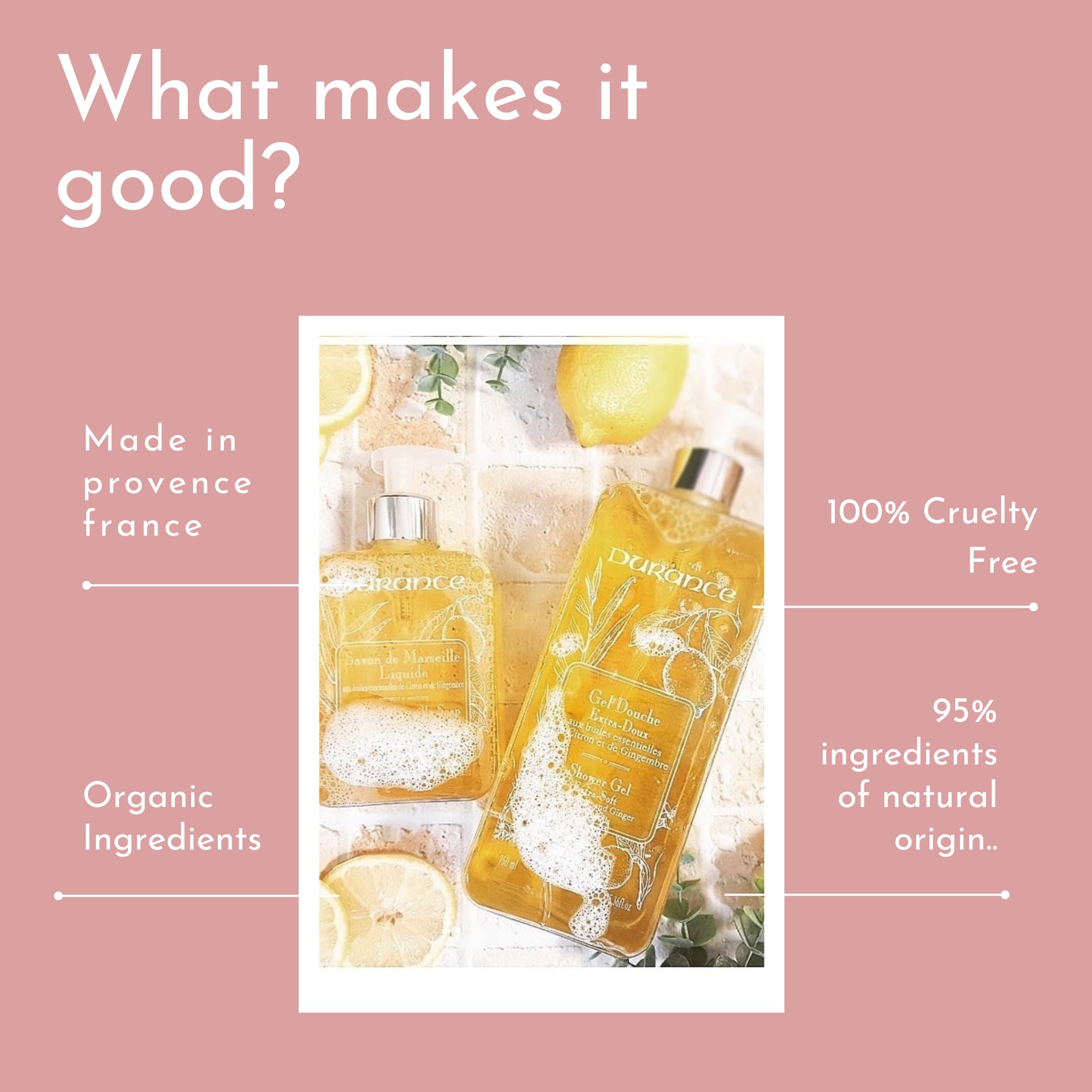 Durance Cotton Extract Marseille Shower Gel 750ml - Almond & Olive Oil Body Wash for Gentle Cleansing & Hydration - Vegan Skin Softening Shower Gel - Perfect for Daily Use & Sensitive Skin Care