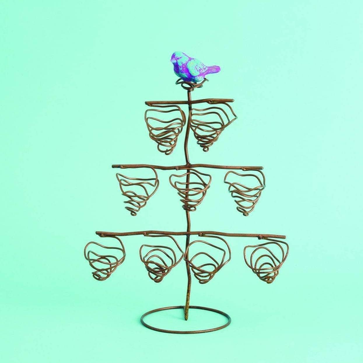 Metal Standing Tree with Bird Plant Holder - Decorative Indoor/Outdoor Plant Stand for Home, Office, or Garden Decor
