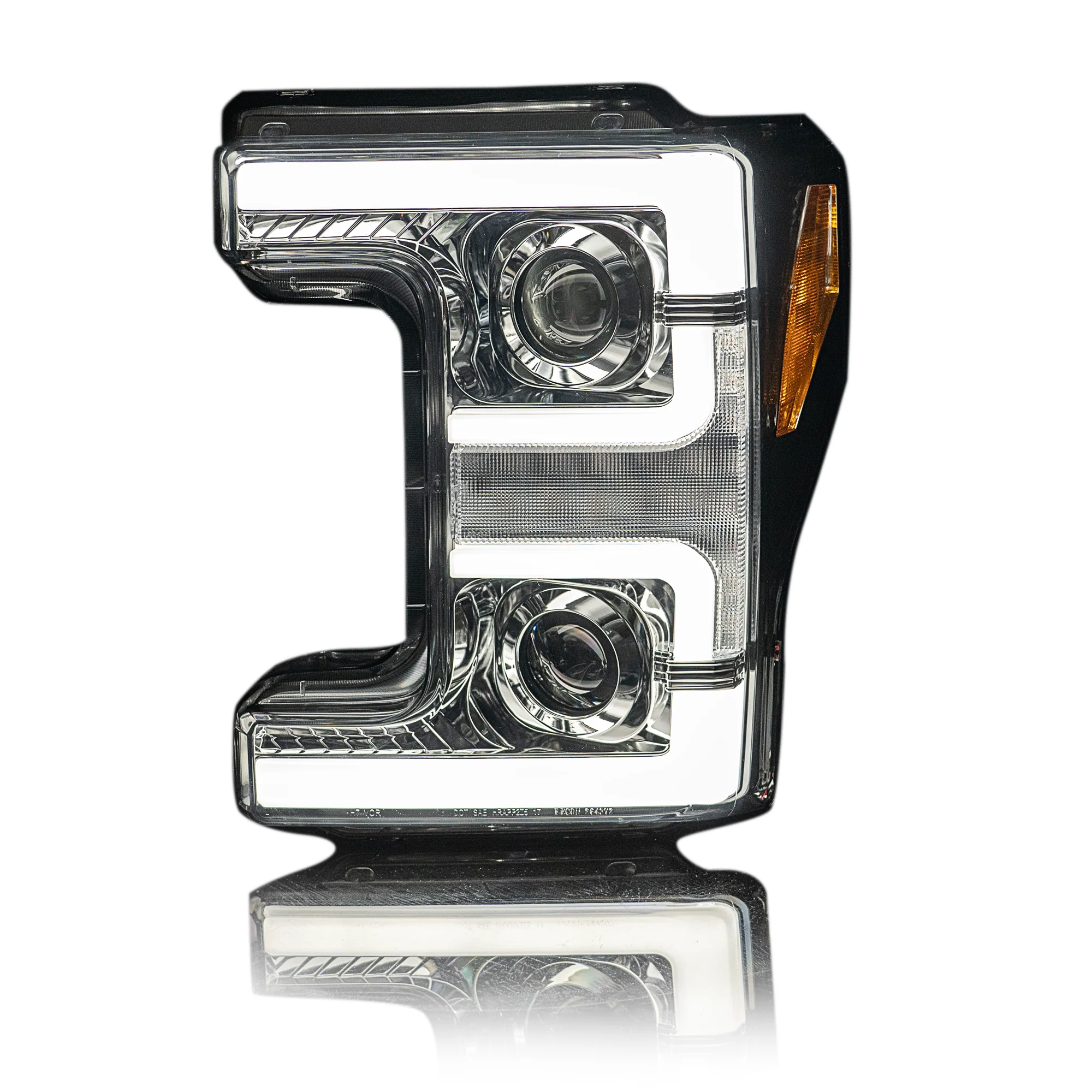 Ford Super Duty 2017-2019 Projector Headlights with OLED DRL & LED Turn Signals - Clear Lens Upgrade for Improved Night Visibility - Perfect for Off-Roading and Towing