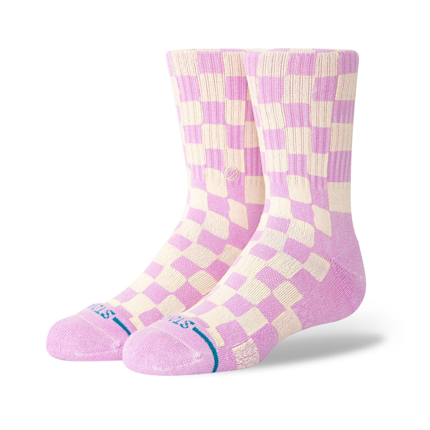Kids' Crew Socks - Soft Cotton Ankle Socks for Boys & Girls - Checkidy Check Lilacice - Perfect for School, Sports & Everyday Wear