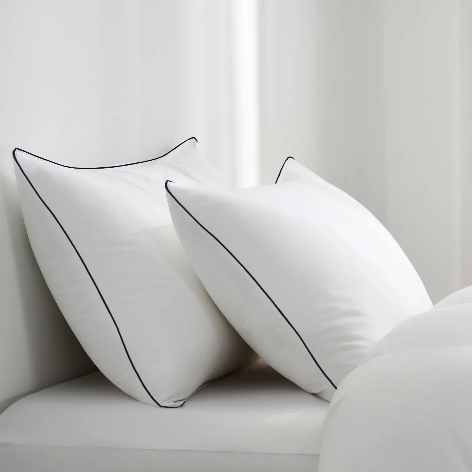 Hotel Collection Cooling Pillows 2 Pack - Standard Size Super Soft Down Alternative Microfiber Pillows for Back, Stomach & Side Sleepers | Perfect for Hot Sleepers & Luxury Bedroom Comfort