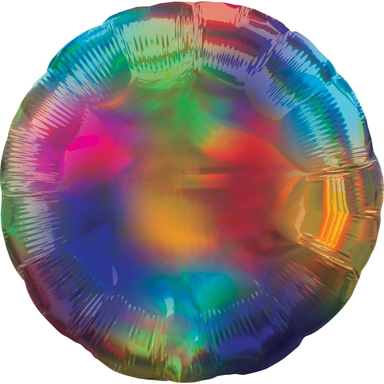 45cm Standard Holographic Iridescent Rainbow Circle Balloon - Party Decorations, Birthday, Wedding, Baby Shower, Photo Backdrop, Festival Celebration