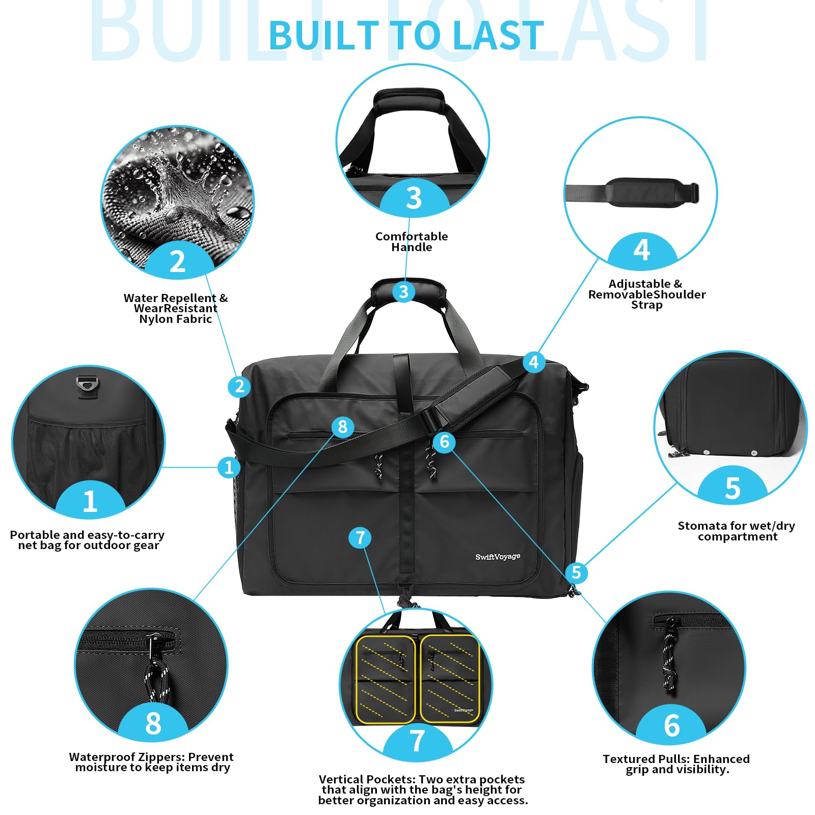 Expandable 60L Duffle Bag for Women & Men - Heavy Duty Foldable Gym Bag, Travel Duffel for Sports, Camping & Workout | Perfect for Gym, Travel, Weekend Getaways & Outdoor Adventures