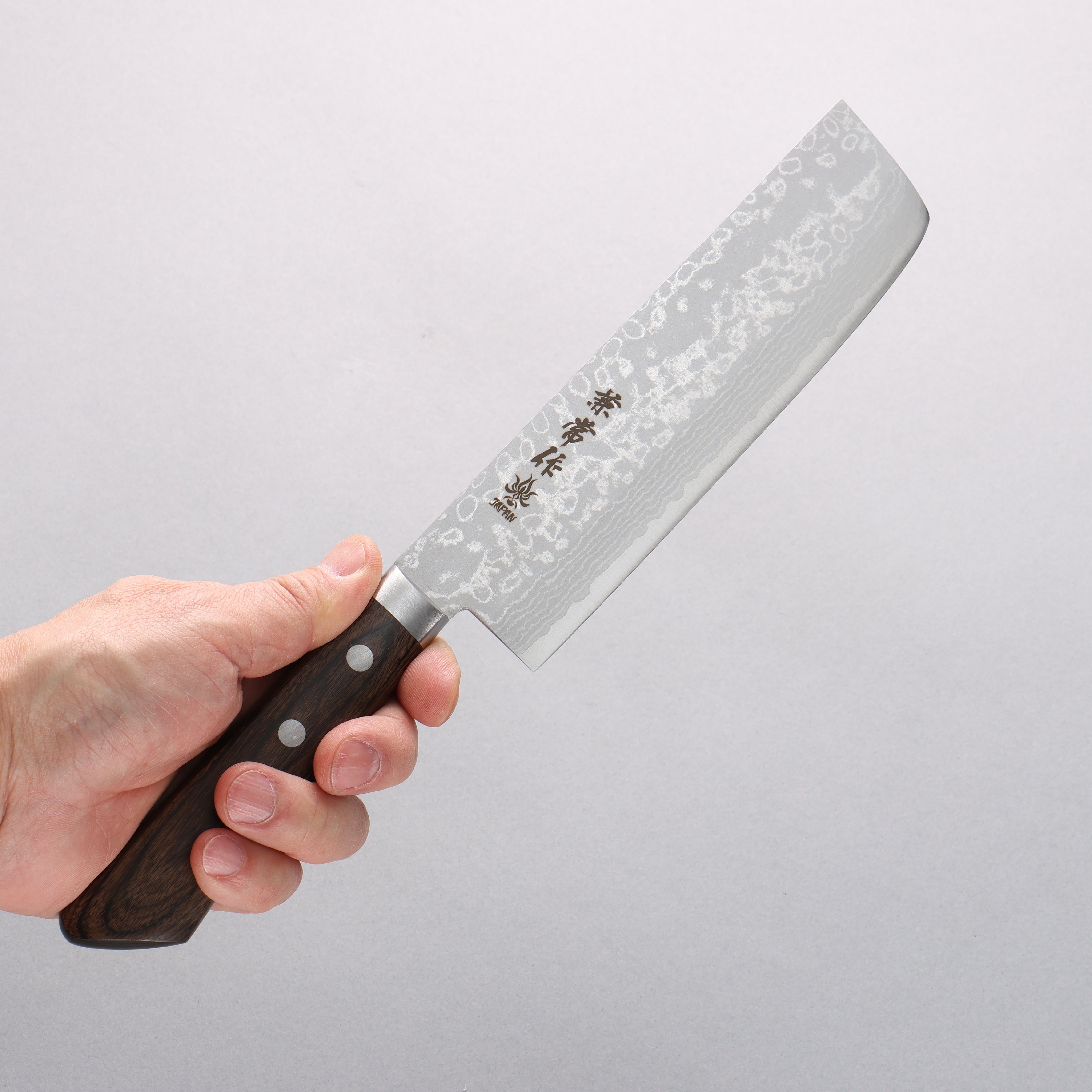 Kanetsune Sairyu VG10 Damascus Usuba Knife 165mm - Premium Japanese Kitchen Knife with Brown Ash Handle for Professional Chefs & Home Cooking | Perfect for Slicing, Dicing & Precision Vegetable Cutting