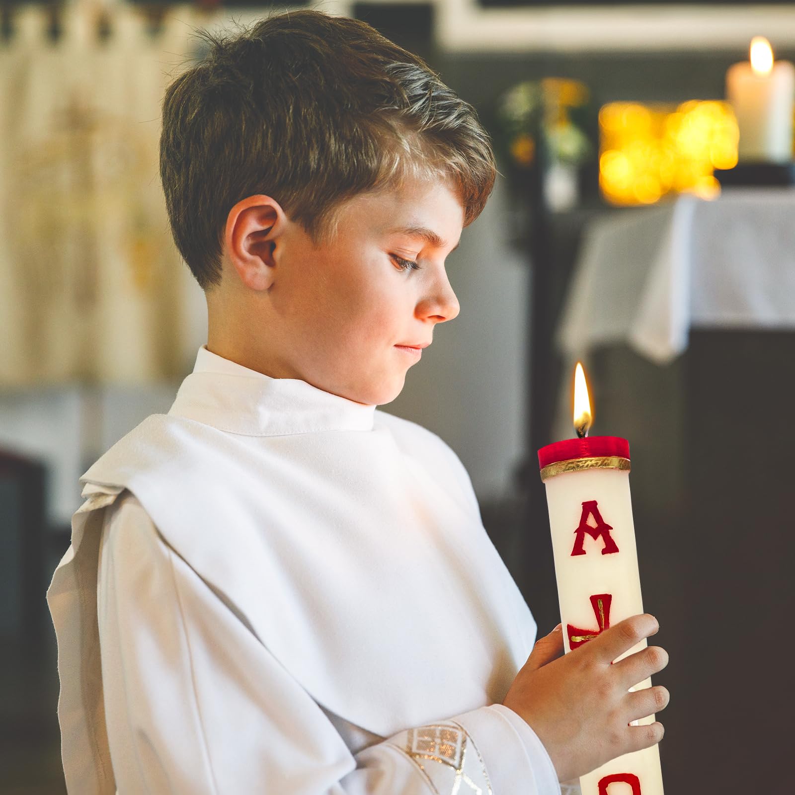 Handmade Catholic Religious Candles - Devotional Prayer Candles for Church, Saint Blessed Mexican Gifts, Paschal Candle & Cirios Religiosos | Perfect for Home Altars, Church Services & Spiritual Rituals