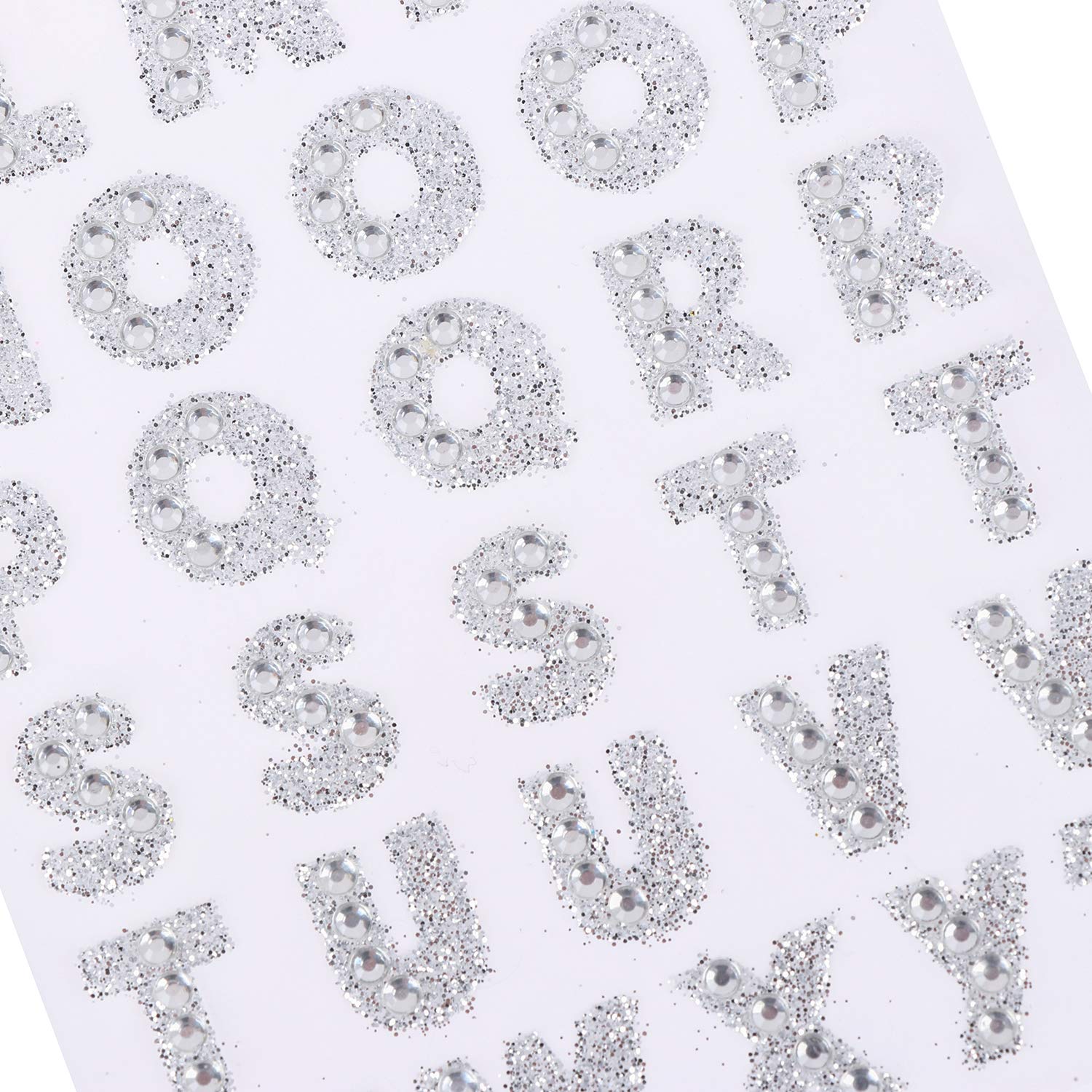 3 Sheets Glitter Alphabet Stickers + 1 Sheet Rhinestone Stickers - Self-Adhesive Silver Letter Stickers for DIY Crafts, Scrapbooking, Home Decor & Party Decoration - Perfect for Journals, Cards, Gifts and More