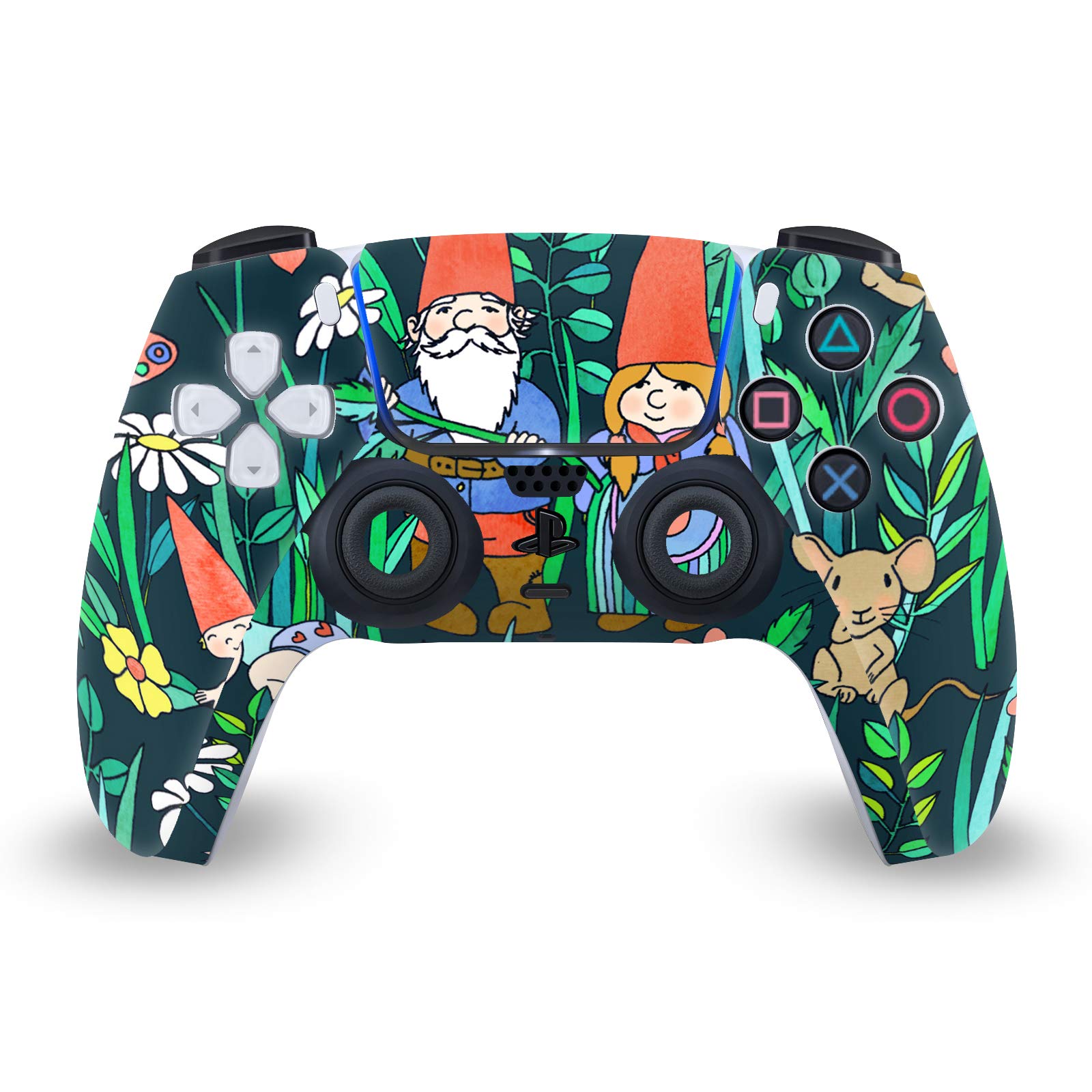 Officially Licensed Micklyn Le Feuvre Gnome Family Love Art Vinyl Skin Cover for Sony PS5 DualSense Controller - Gaming Accessory, Custom Decal, Perfect Gift for Gamers & Art Lovers