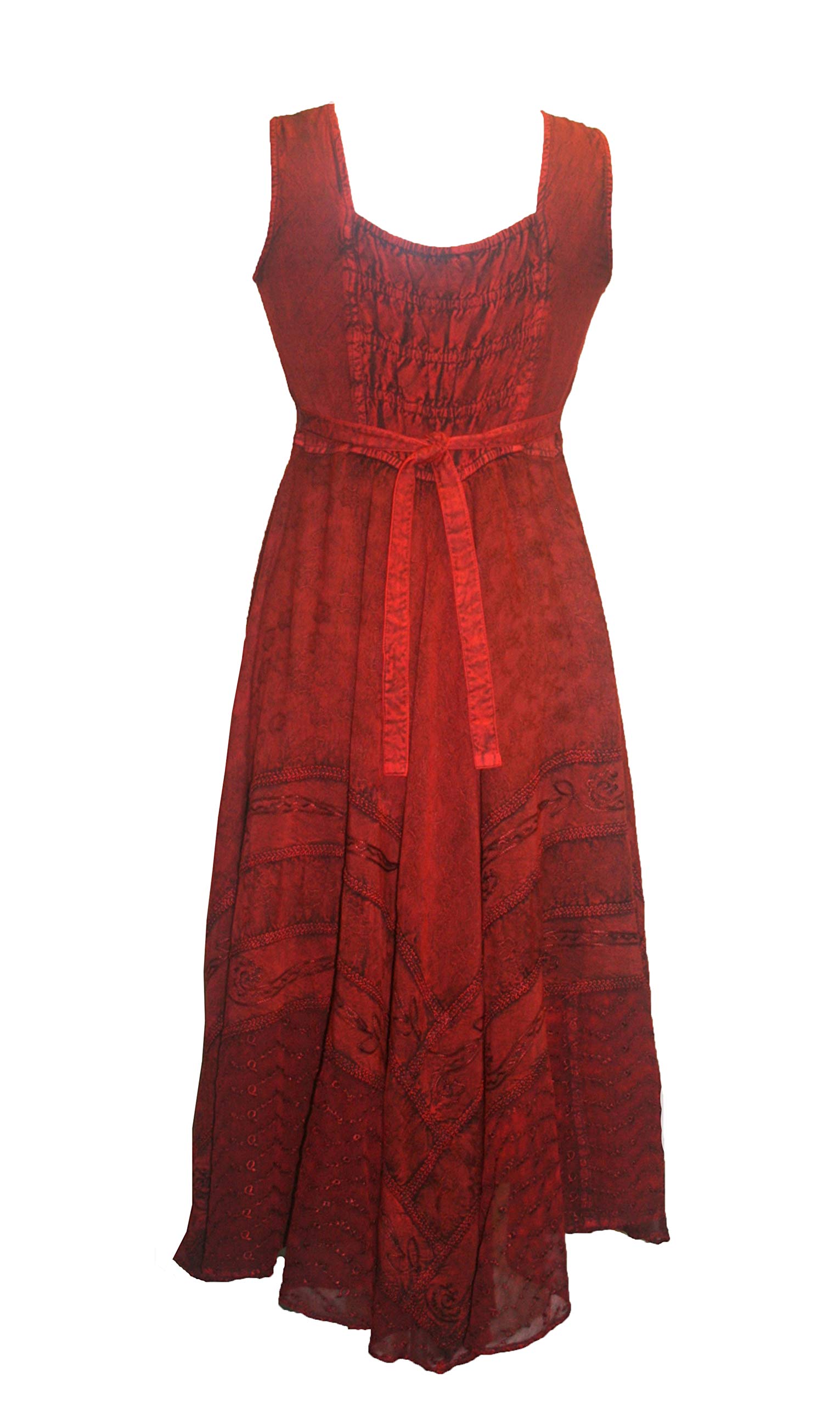 Agan Traders Women's 2025 Gothic Corset Smocked Maxi Dress - Sleeveless Embroidered Summer Calf-Length Dress for Parties, Weddings & Date Nights