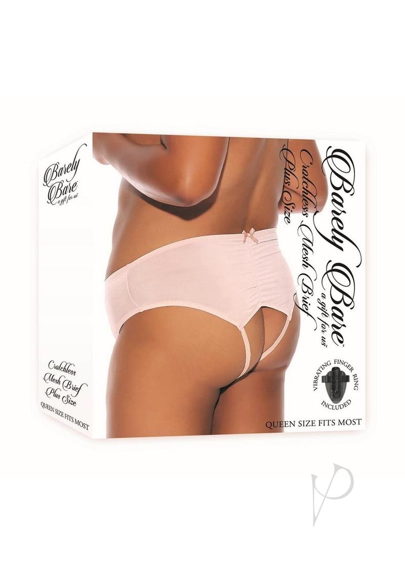 Sexy Plus Size Peach Crotchless Mesh Briefs for Women - Comfortable & Breathable Lingerie for Sensual Nights & Boudoir Photography
