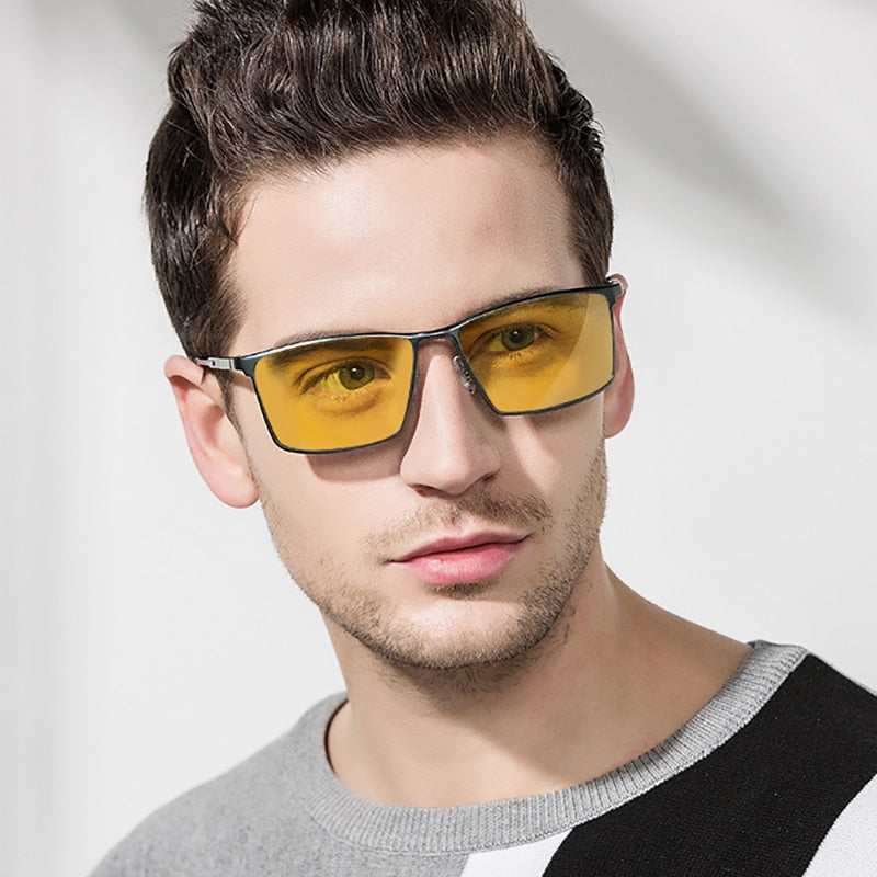Aidien Unisex Full Rim Aluminum Magnesium Square Reading Glasses & Sunglasses B8676 - Stylish Eyewear for Reading, Outdoor Activities & Fashion Accessories