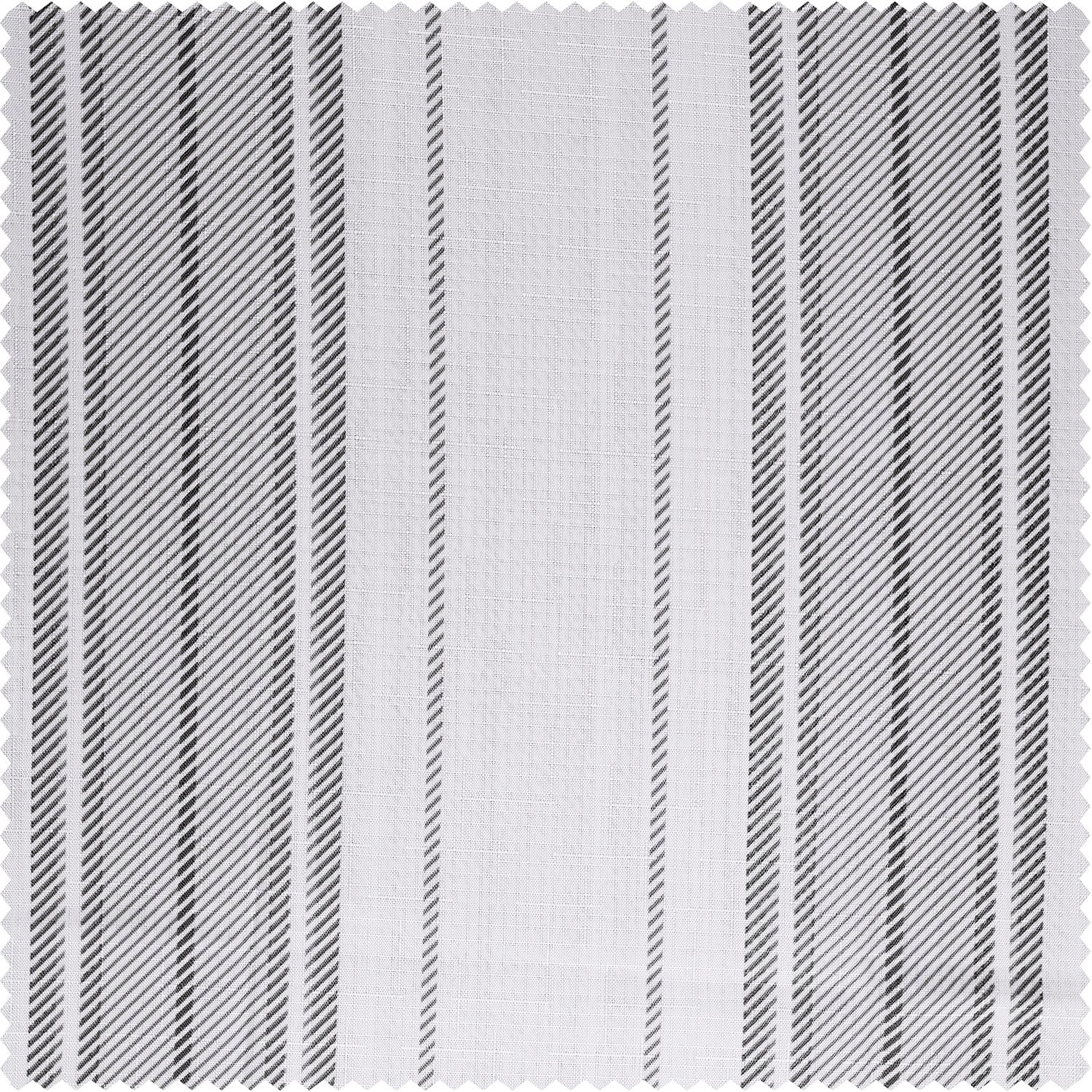 Echo Stripes Greige Striped Blossom Printed Shower Curtain - Waterproof Bathroom Decor for Modern Home, Farmhouse & Coastal Style