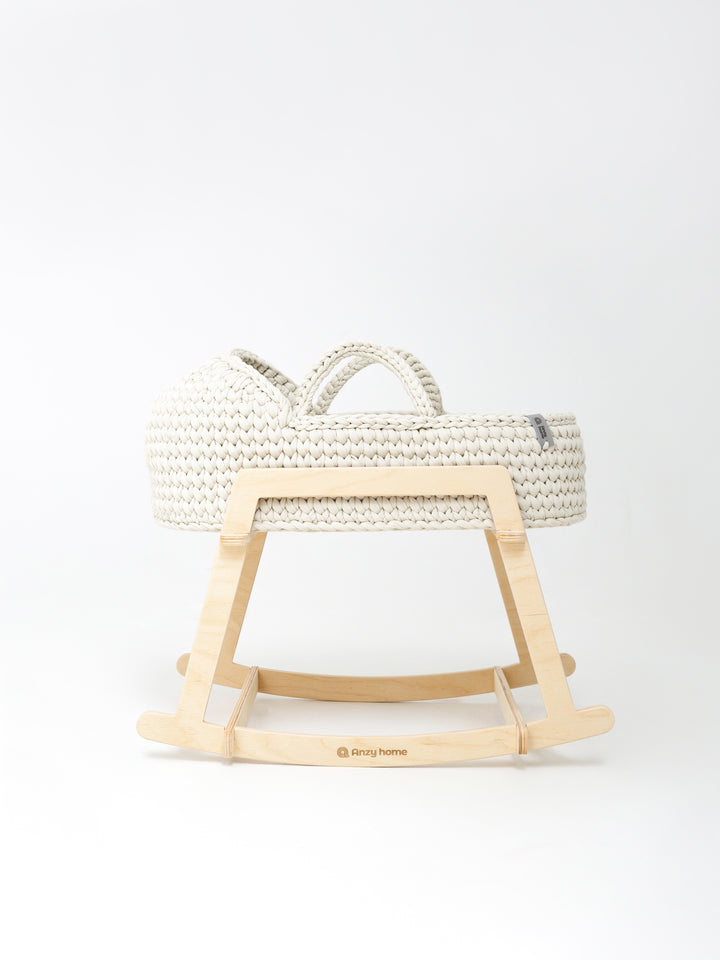 Anzy Home Doll Cradle with Round Hood and Stand - Perfect for Baby Doll Play, Nursery Decor, and Pretend Play for Kids