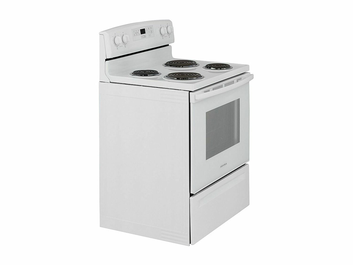 Amana ACR4503SFW 30 Inch White Electric Range with Self-Cleaning Option - Perfect for Modern Kitchens & Home Cooking