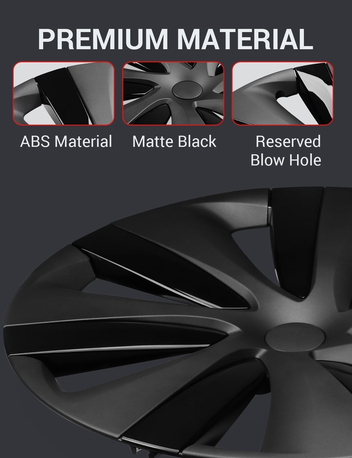 **BASENOR 2024 Upgraded Tesla Model Y 19-Inch Hubcaps – Matte Black Wheel Cover Set of 4 | OEM Replacement Rim Protectors | Durable & Stylish Exterior Accessories for Enhanced Protection & Performance**    *(Perfect for Daily Commuting, Road Trips & Enhancing Your Tesla’s Aesthetic Appeal)*