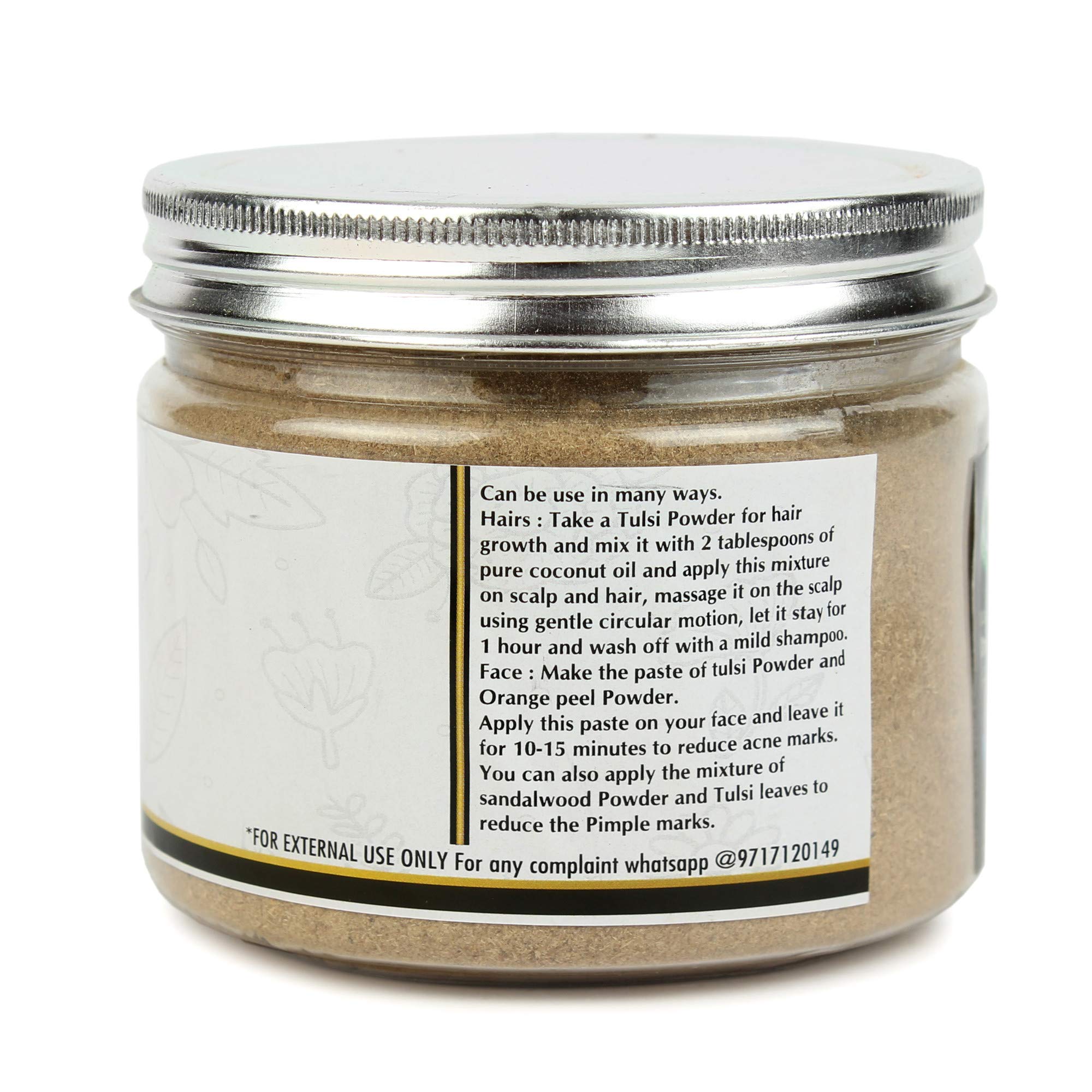 Premium Organic Tulsi Powder for Skin Cleansing & Detox - 200g | Natural Face & Body Scrub for Glowing Skin | Herbal Skincare & Ayurvedic Beauty