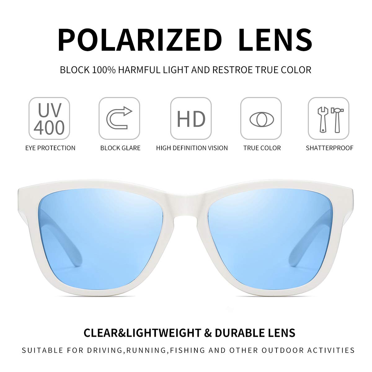 Polarized Sunglasses for Men & Women - UV400 Protection Retro Classic Aviator Sunglasses - Perfect for Driving, Fishing, and Outdoor Activities