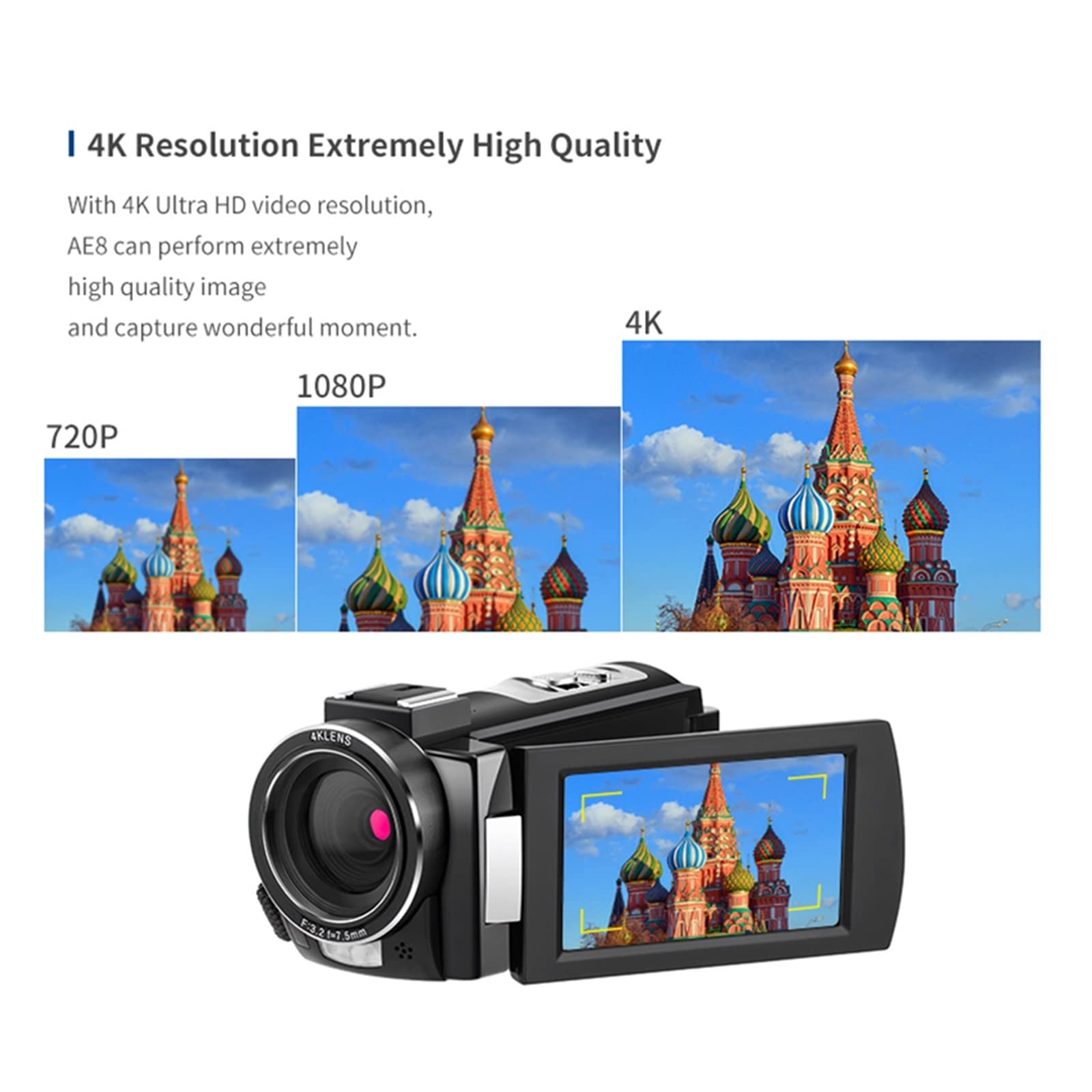 BODORME 4K Video Camera with IR Night Vision - Full HD Digital Camcorder for Vlogging, YouTube & Professional Recording (Standard Package) - Perfect for Travel, Events & Low-Light Shooting