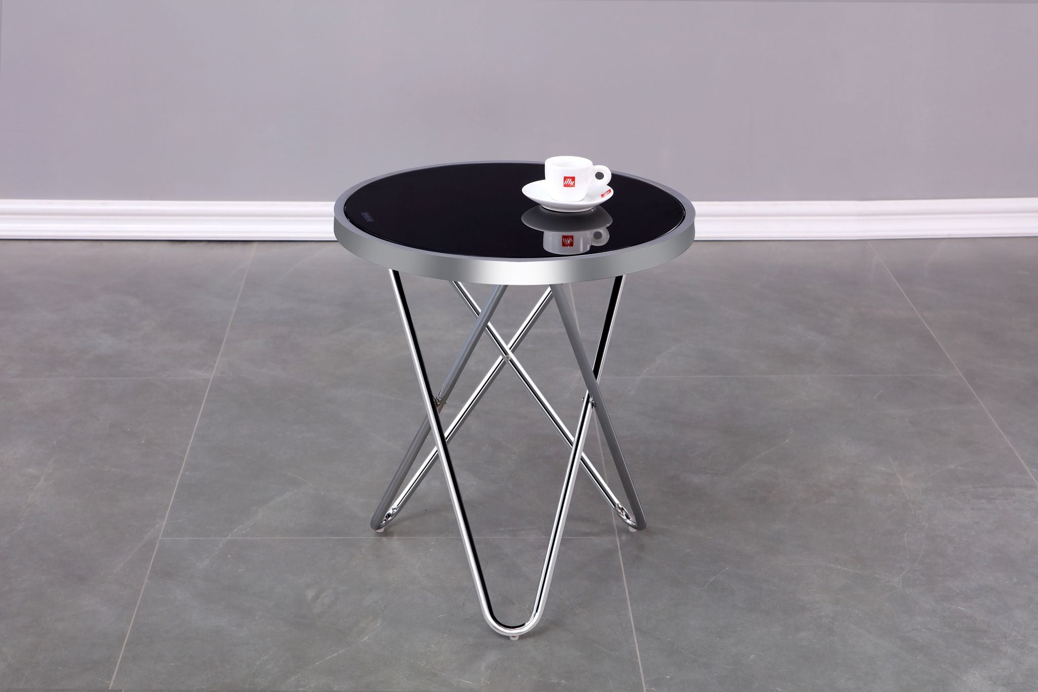 Elegant Silver Accent Table - Modern Side Table for Living Room, Bedroom, or Office Decor