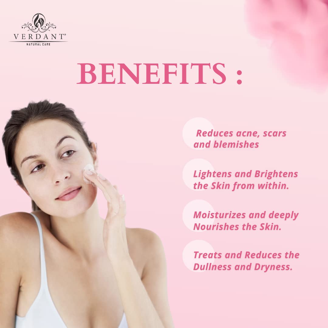 Verdant Natural Care Skin Whitening & Brightening Face Mask for Glowing Skin - Sulphate & Paraben Free - 100ml | Hydrating & Revitalizing Treatment for Dull Skin - Perfect for Nighttime Skincare Routine & Spa Days