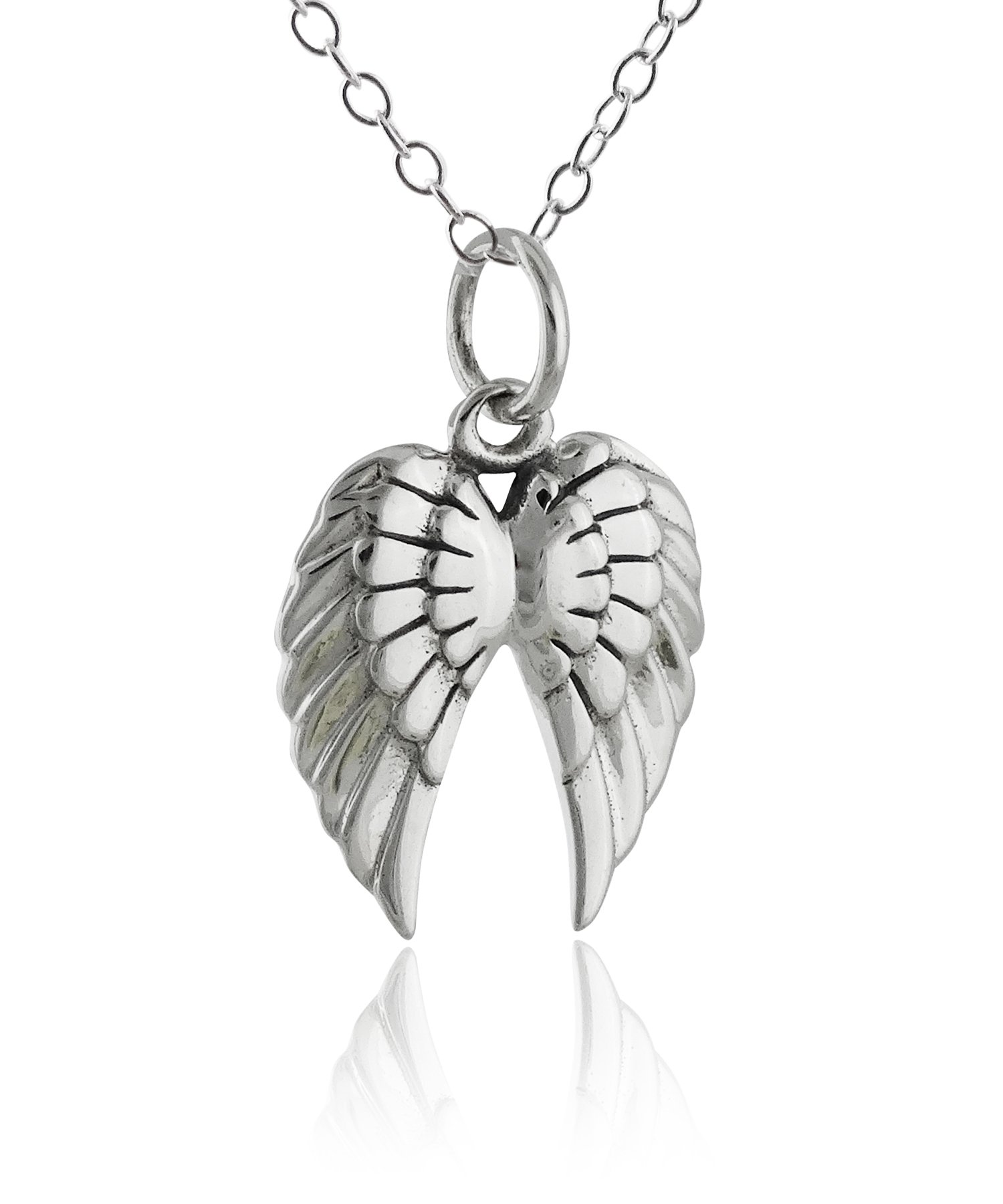 FashionJunkie4Life Sterling Silver Angel Pendant Necklace for Men & Women - Perfect Gift for Birthday, Anniversary & Spiritual Protection