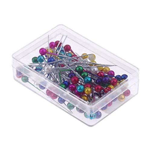 XIAOHU 100pcs 1.57in Round Pearl Decorative Button Pins - Stainless Steel Sewing Straight Head Pins for Shirts & Pants (4cm) - Perfect for DIY Fashion, Clothing Repair & Craft Projects
