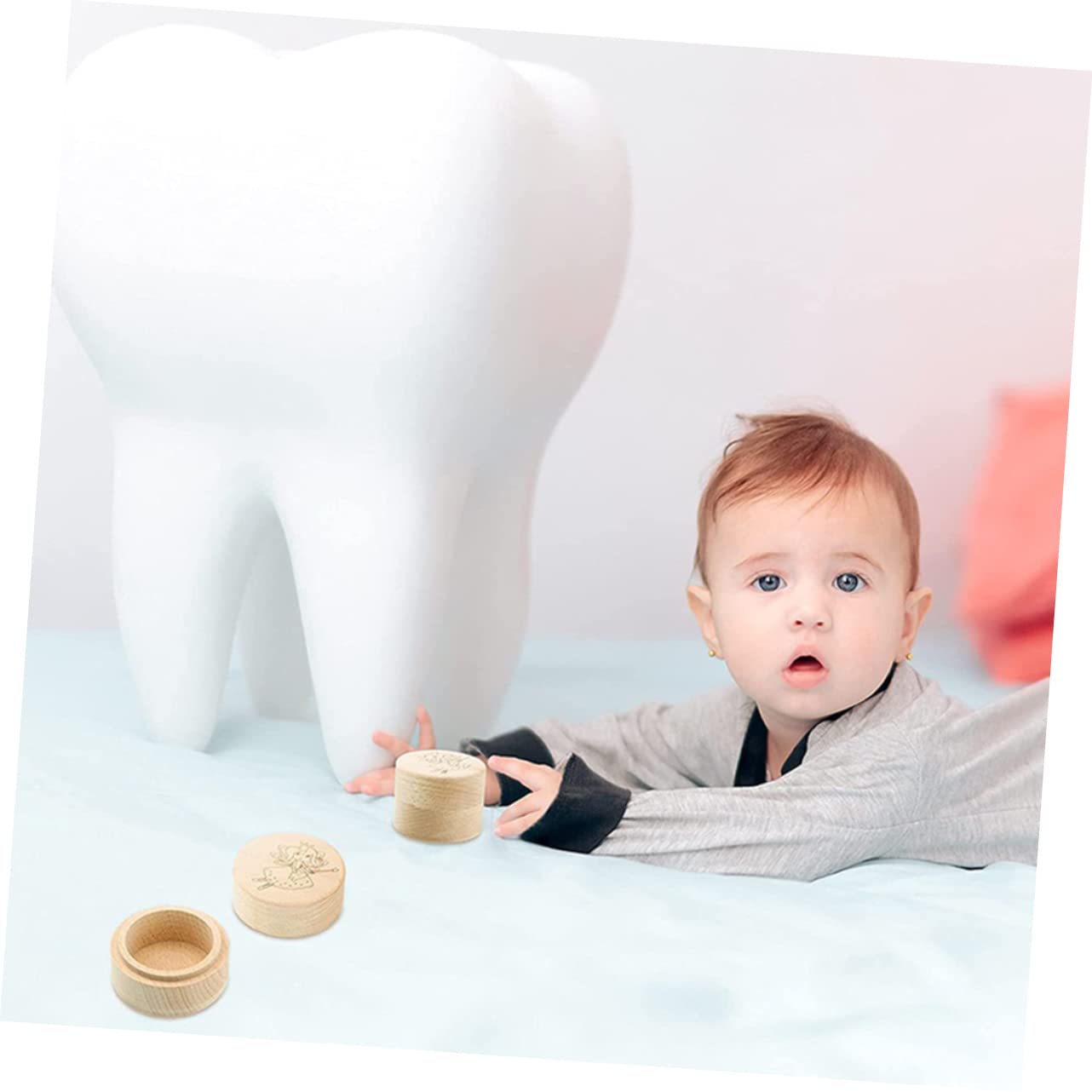 BIUDECO Wooden Baby Teeth Keepsake Box - First Tooth Holder for Boys & Girls, Tooth Fairy Memory Box - Perfect for Newborn Milestones & Childhood Memorabilia Storage