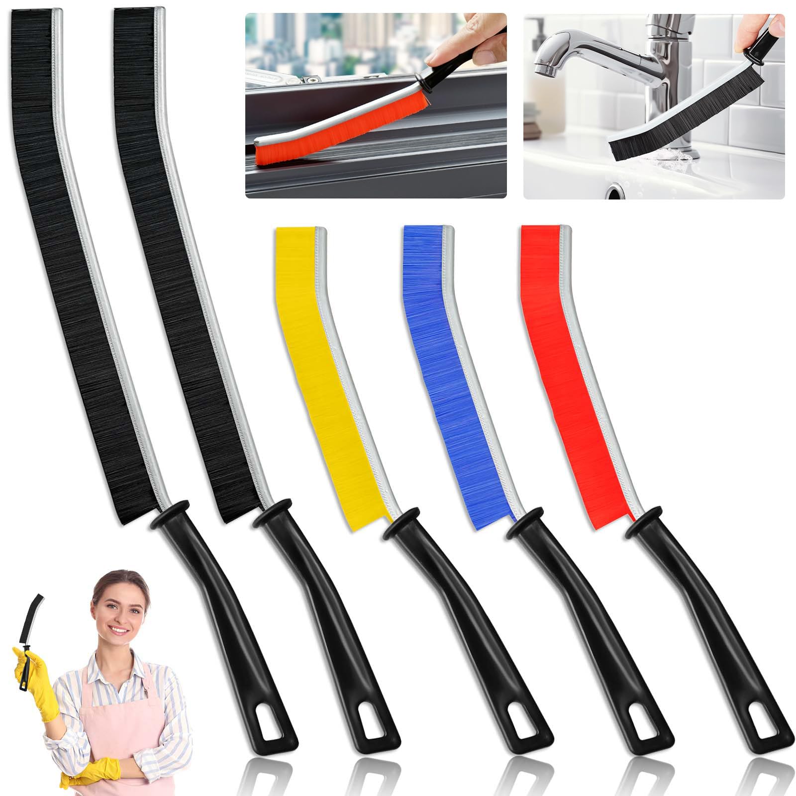 5Pcs Hard Bristle Crevice Cleaning Brushes - 13