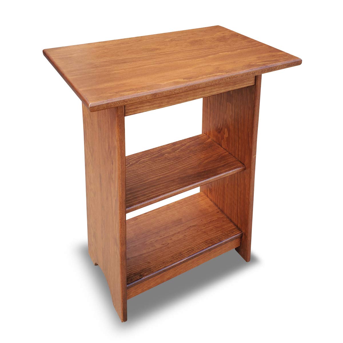 Slim Cherry End Table with Extra Shelves - Durable Narrow Accent Side Table for Bedroom, Living Room & Apartment Decor | Perfect as Lamp Stand, Bedside Table & Space-Saving Furniture for Small Spaces