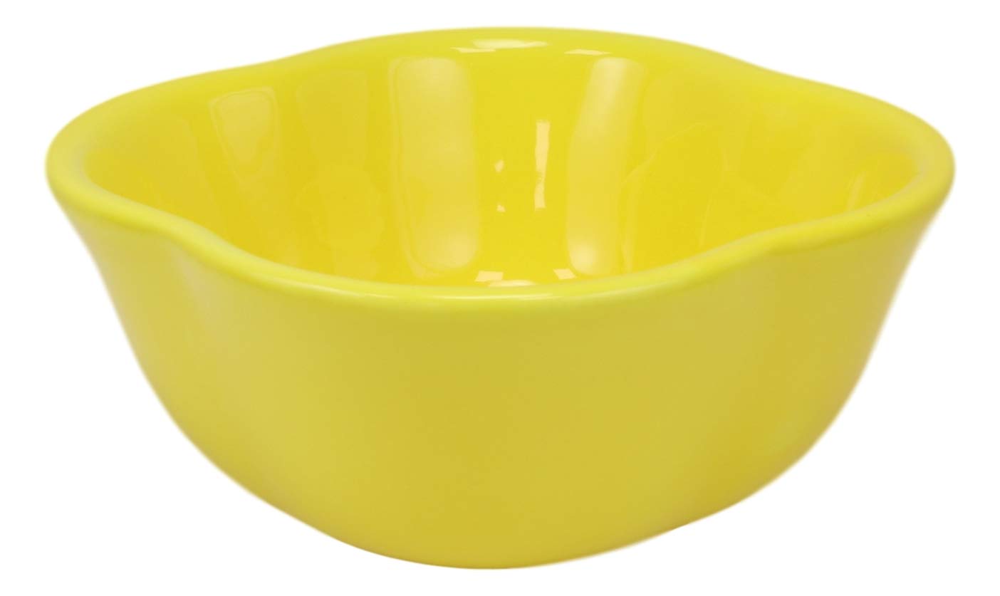 Ebros Gourmet Kitchen Ceramic Yellow Bell Pepper Shaped 12oz Bowl - Perfect for Soup, Salad, Fruits, Rice, Cereal, Salsa & Condiments | Charming Serveware for Dining, Kitchen Decor & Gift Giving