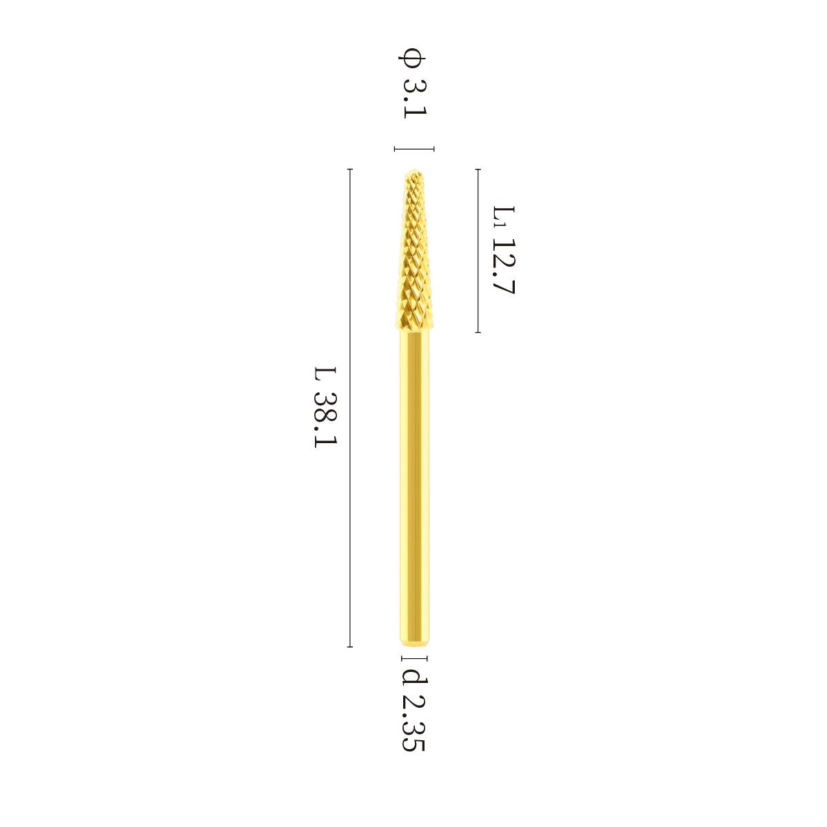 Premium Tapered Small Cone Tungsten Carbide Nail Drill Bit for Professional Manicure & Pedicure - Perfect for Acrylic Nails, Gel Extensions & Nail Art