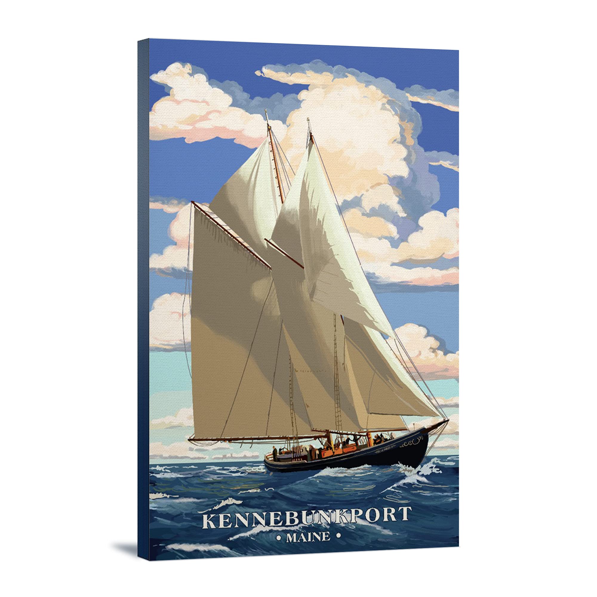 Lantern Press Kennebunkport Maine Bluenose II 16x24 Wrapped Canvas Wall Art - Nautical Home Decor for Living Room, Bedroom & Office
